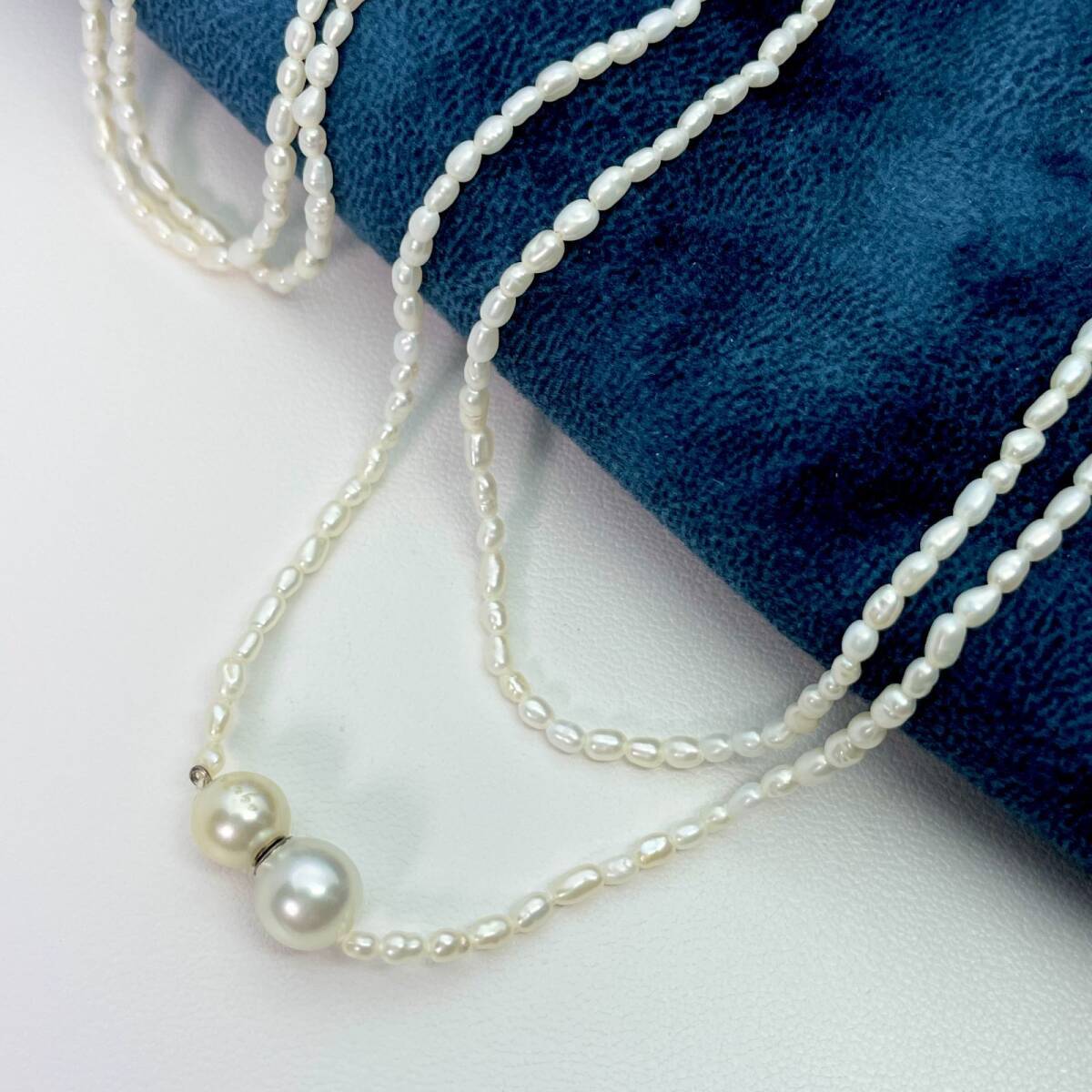 アガット ケシパール ロング ネックレス シルバー 真珠/24-2471M拍卖