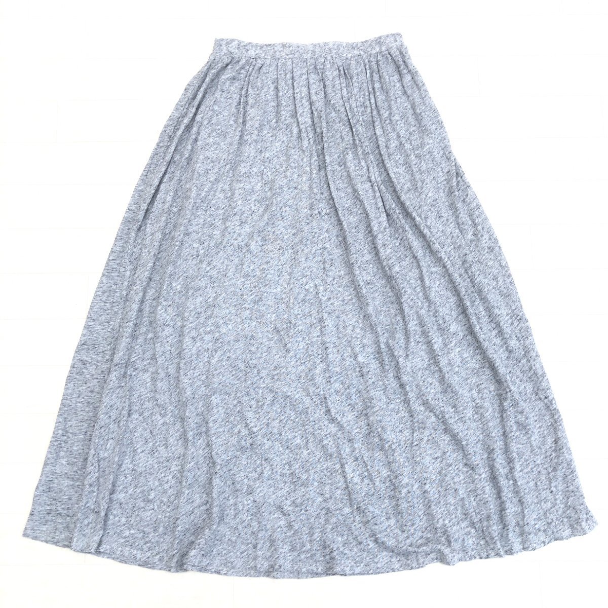 SHIPS シップス 定価9,500円+税 麻 リネンブレンド マキシスカート F グレー系 ロングスカート ギャザースカート レディース 女性用拍卖