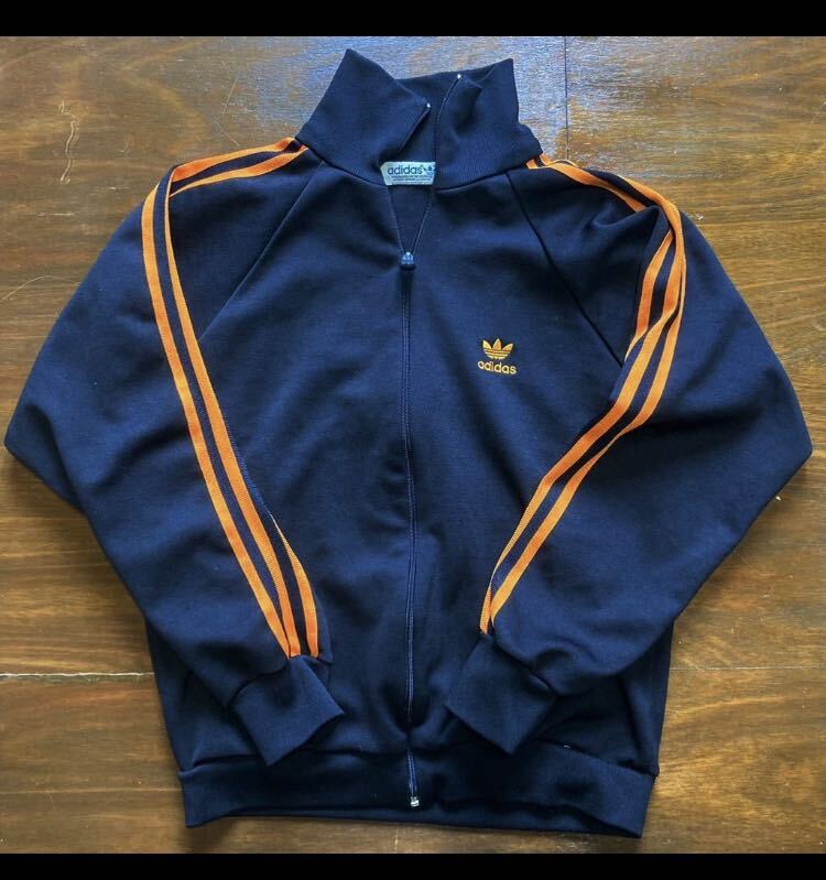 80s 80年代 アディダス 黒ブラック オレンジadidas ジャージ デサント ビンテージ オリジナル拍卖