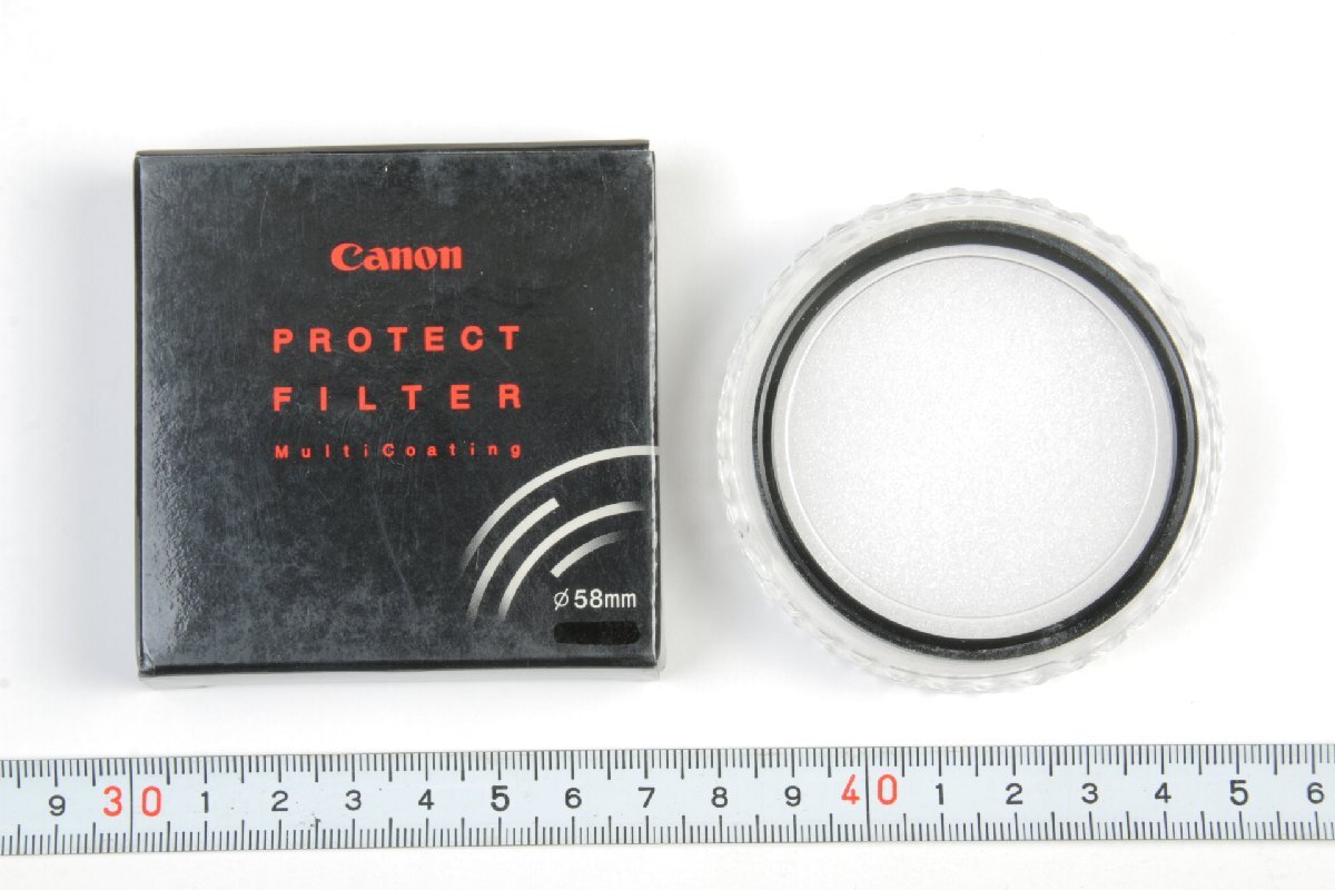 ※ 新品未使用 58mm Canon キヤノン レンズフィルター 保護フィルター 箱 ケース付 0652L7拍卖