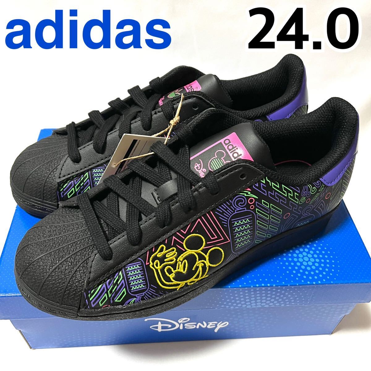 【新品】アディダス ディズニー ミッキー キッズスニーカー ADIDAS DISNEY MICKEY IF1269 ブラック ジュニア レディース スニーカー 24.0 拍卖