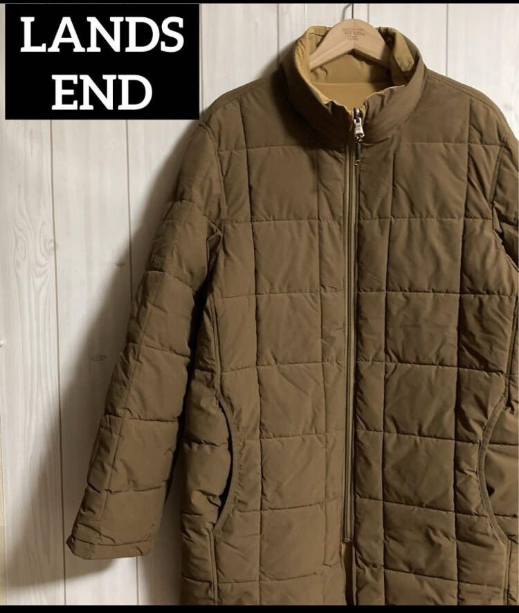 LANDS END多機能リバーシブル中綿キルティングコートモンスターパーカージャケット拍卖