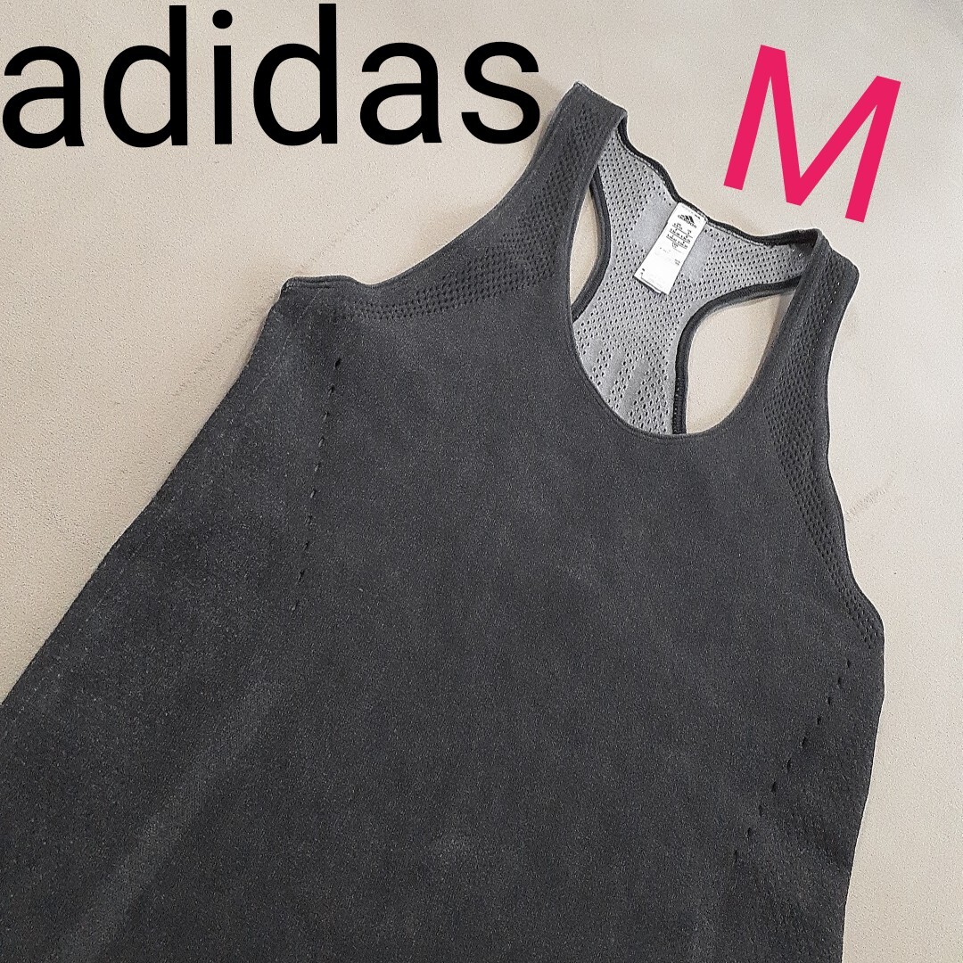 【超美品】adidas アディダス  タンクトップ ノースリーブ トップス スポーツ ランニング スポーツジム レディースM コンプレッション拍卖
