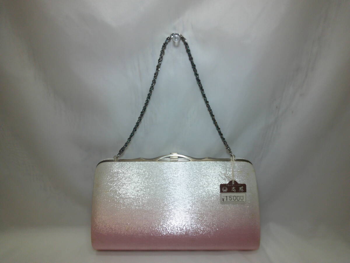 タグ付き 和装バッグ フォーマル 結婚式 振袖 成人式 晴れ着 着物 和装小物 和服 グラデーション 上品 服飾雑貨 アンティーク 昭和 レトロ 拍卖