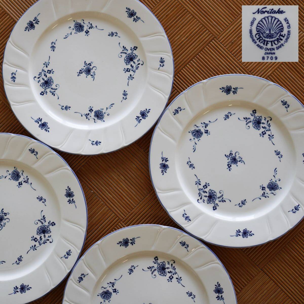 KCK608 Noritake ノリタケ CRAFTONE プレート皿 4客セット拍卖