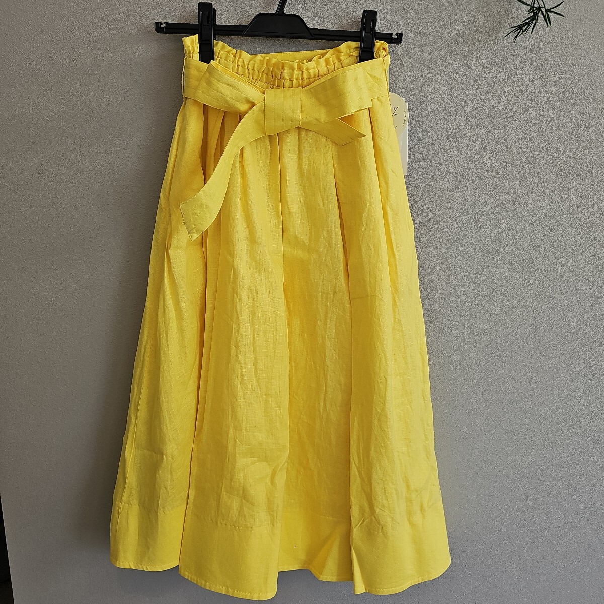 Mila Owen ミラオーウェン ロングスカート yellow 黄色 スカート ウエストリボン ウエストゴム YEL拍卖