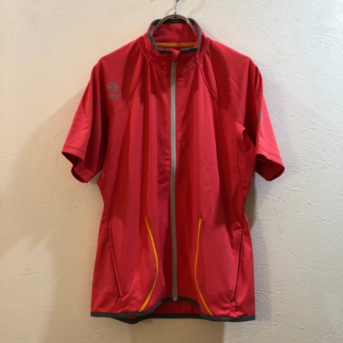 whole Warth/ホールアース 半袖ジップアップスポーツウェア レッド オレンジ レディース L拍卖