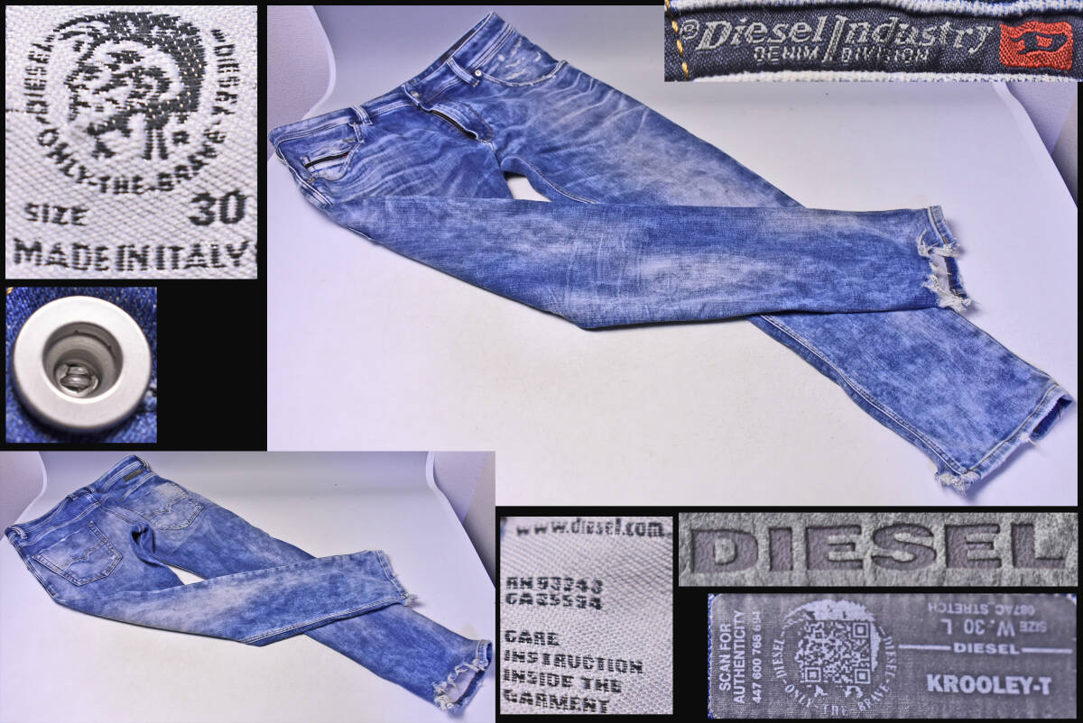 DIESEL ★ ディーゼル ★ 087ac ★ krooley-t ★ ストレッチ ★ 30インチ ★ ダメージ仕様 ★ ジーパン ジーンズ パンツ ★デニム拍卖