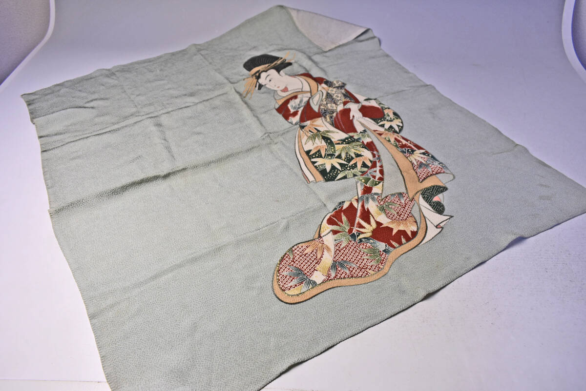 風呂敷 ★ 浮世絵風 ★ 着物の女 ★ 和装 ★ ちりめん拍卖