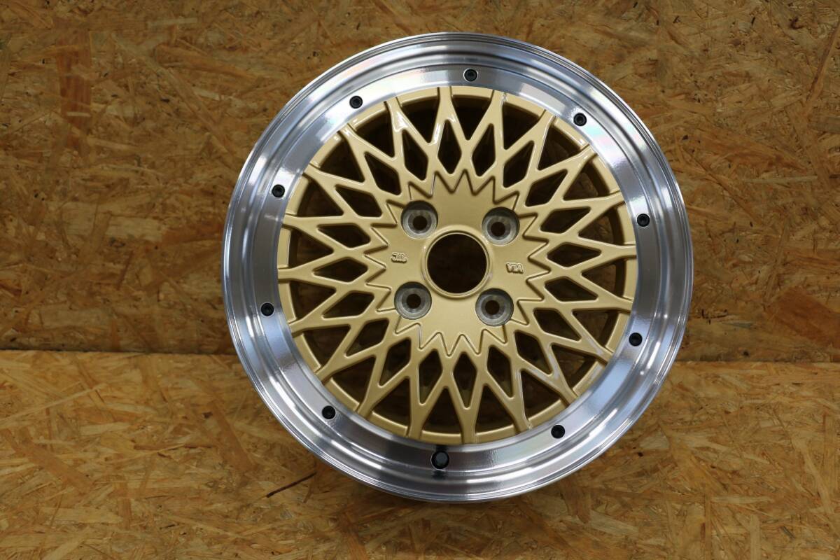 アルジェノン フェニーチェ RX3 15インチ 5.0J +45 4/100 ゴールドリムポリッシュ 補修用1本拍卖