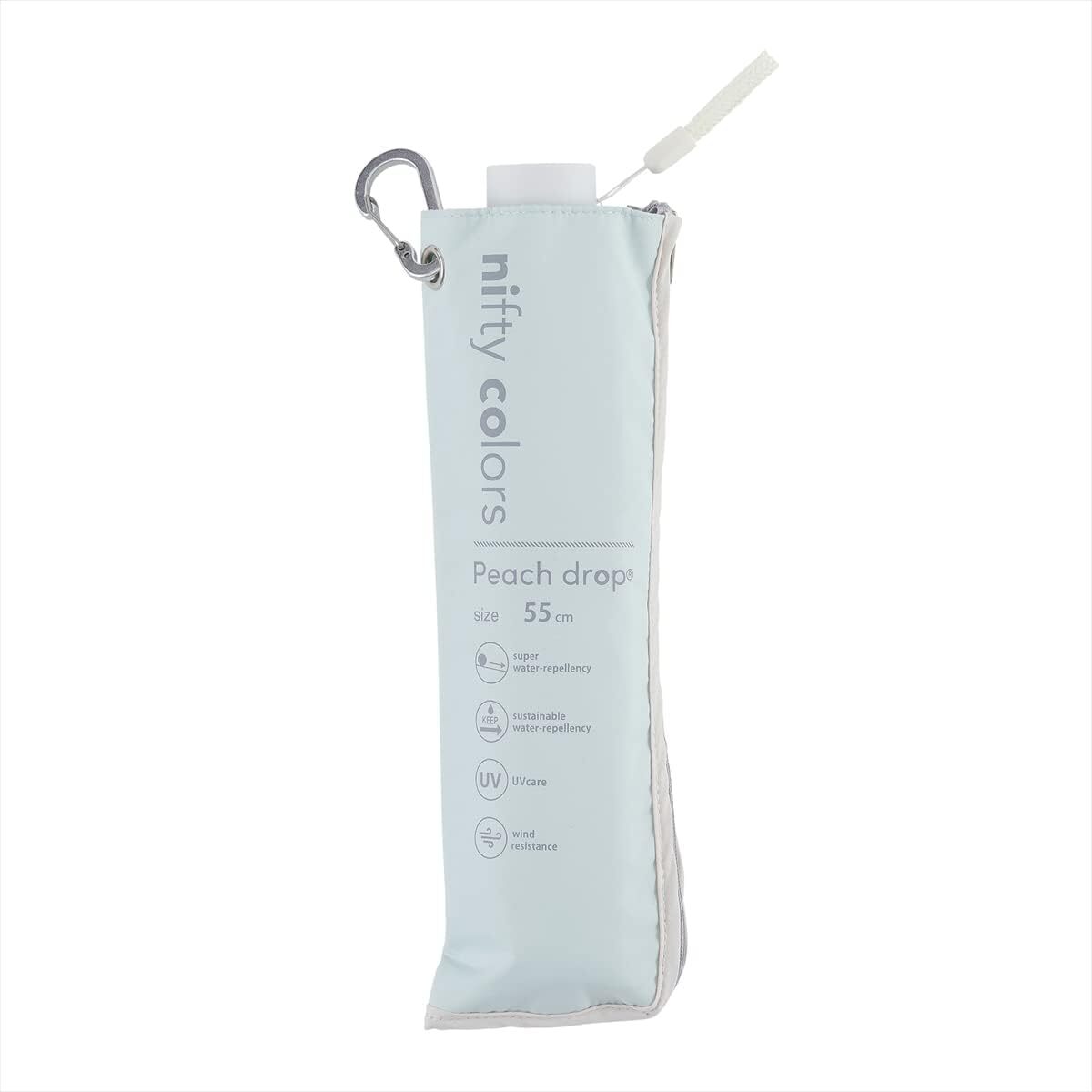 晴雨兼用 折りたたみ傘 UVカット加工 日傘 ピーチドロップ耐風ミニ55 ニフティカラーズ 1660GR/6439 グリーンx1本/送料無料拍卖