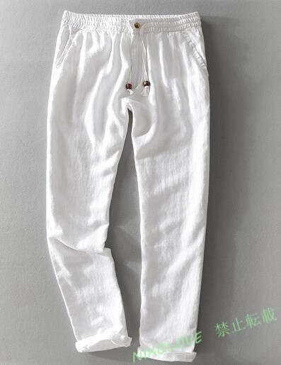 新品 夏 リネンパンツ 麻100% メンズ スラックス チノパン 紳士 ロングパンツ最高級 サマーパンツ ストレート 無地イージー LH332拍卖