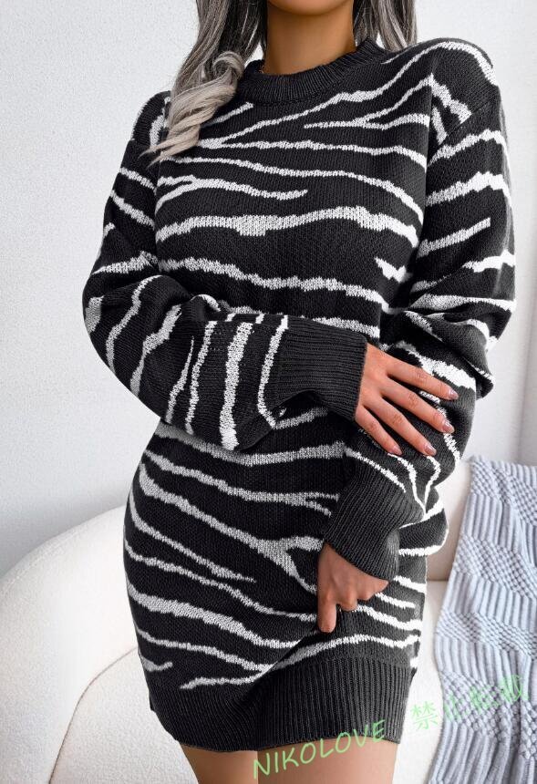 ☆上品レディース ワンピース 着心地抜群 20代30代40代 きれいめ ニット素材 ミニ丈 長袖 black LL377拍卖