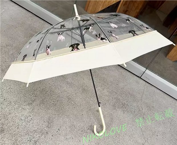 新品長傘 透明傘 ジャンプ傘 ビニール 大きいサイズ 8本骨 雨傘 丈夫 耐風撥水 梅雨対策 レイングッズ 傘 軽量 ビニール傘 犬柄 LJ860拍卖