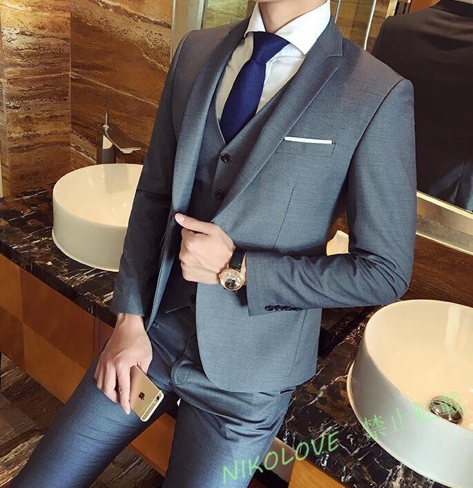 新品 メンズ スーツセット カジュアルスーツ 細身 3点セット 超希少 軽量×清涼 高品質 紳士服 春夏 結婚式 通勤就職M~3XL LH370拍卖