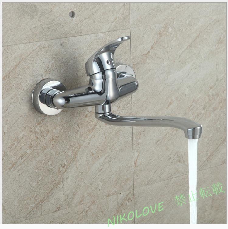 新品壁付水栓 浴室用水栓 キッチン用水栓 真鍮製 壁付き キッチンシングルレバー キッチン用水栓 台所蛇口 キッチン蛇口 浴室用水栓 LG351拍卖