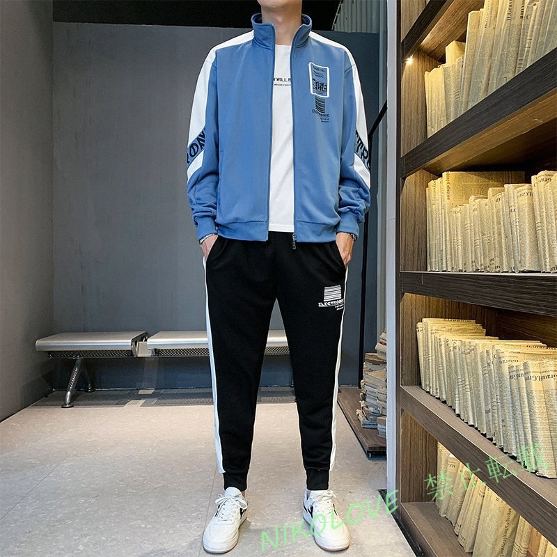 新品人気品 3色選択可 セットアップ ジャージ トレーナー パーカー スウェット ロングパンツ 上下セット スポーツウェア メンズ LG637拍卖
