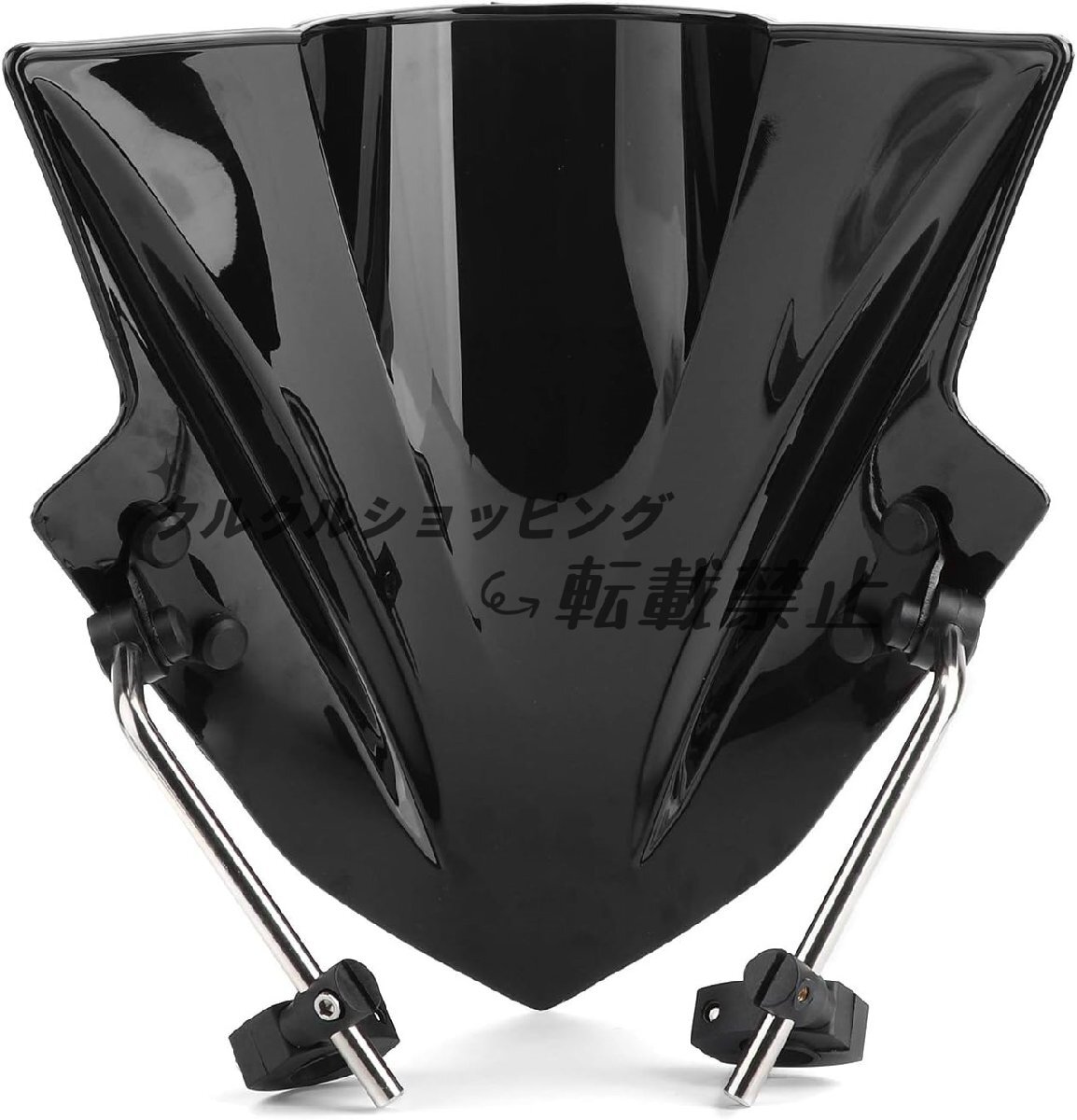 汎用 7/8インチ 22mm ハンドルバー ABS プラスチック オートバイ フロントガラス ウインドスクリーン ブラック拍卖