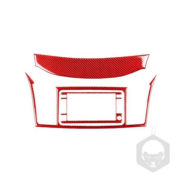 三菱 Lancer EVO 2008-2015用レッドカーボンファイバーGPSナビゲーションパネルトリム 3p拍卖