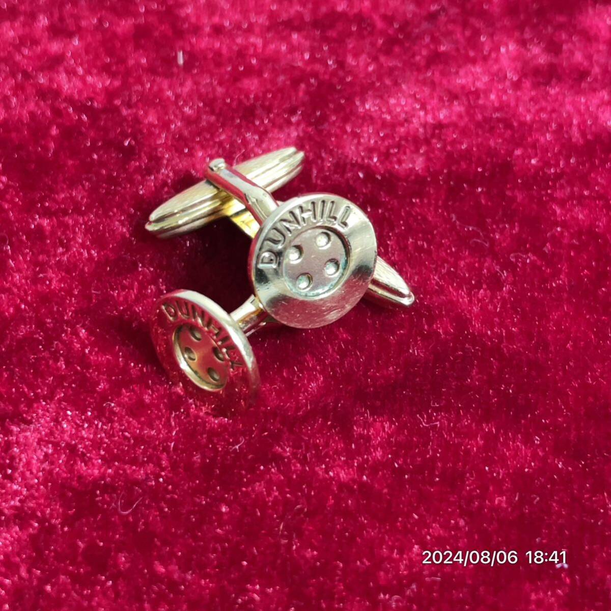 dunhill ダンヒル ボタンモチーフ ゴールドカラー カフスボタン カフスリンクス アクセサリー拍卖