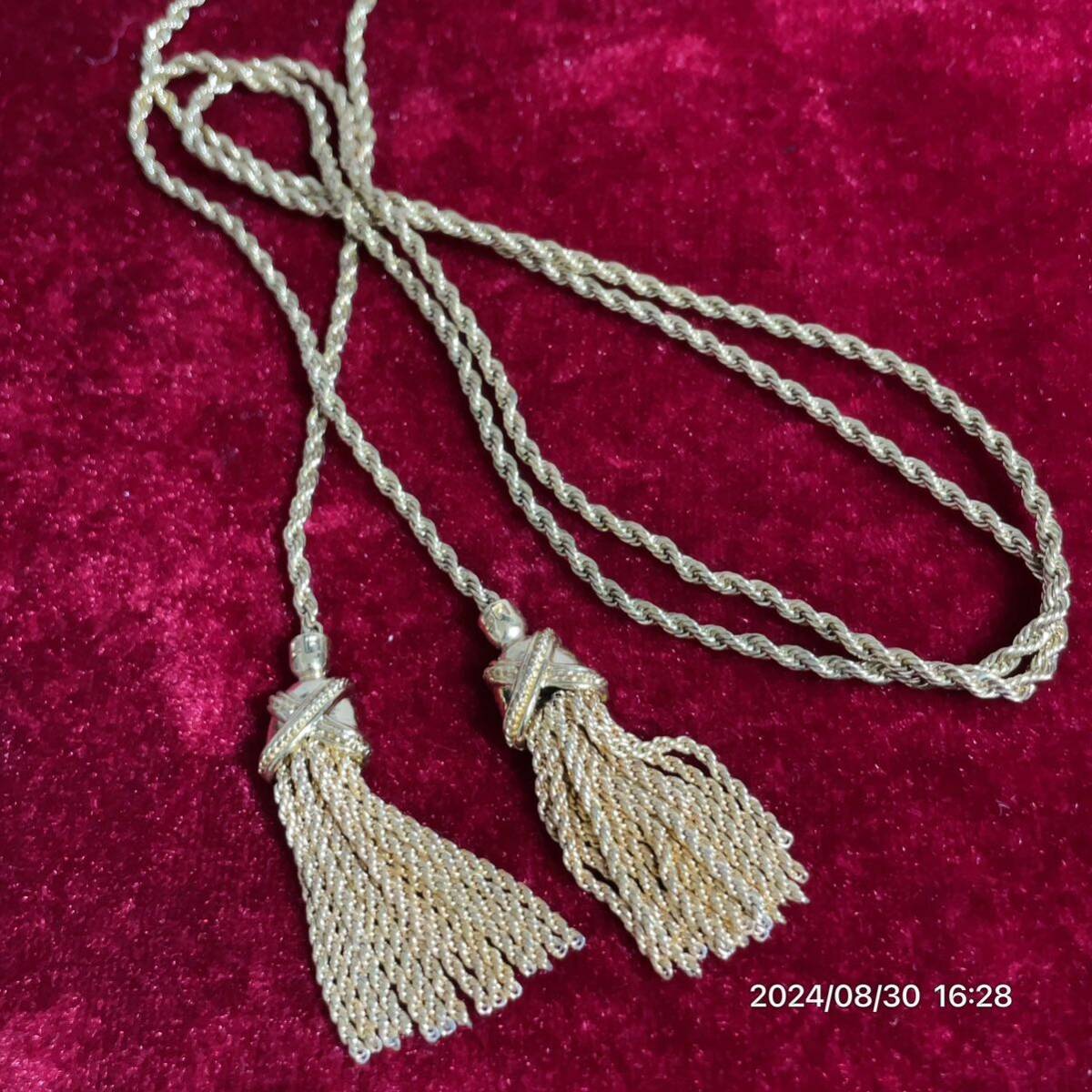 vintage SONIA RYKIELソニアリキエル SRロゴ フリンジ ツイストチェーン ネックレス アクセサリー拍卖