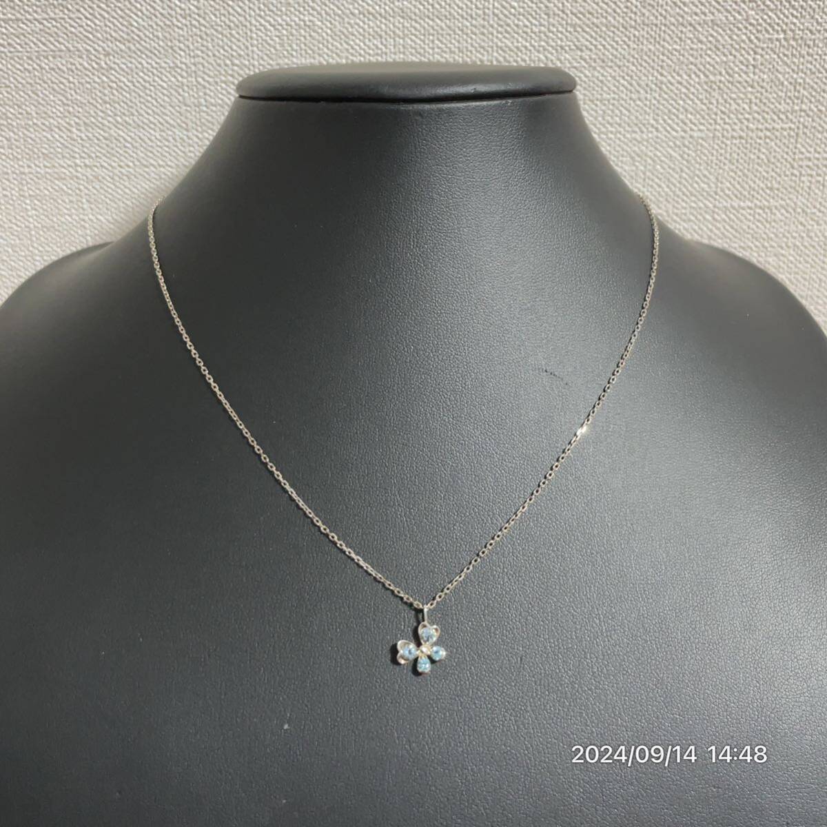 SILVER シルバー Courreges クレージュ 蝶々モチーフ ラインストーン ネックレス ペンダント アクセサリー拍卖