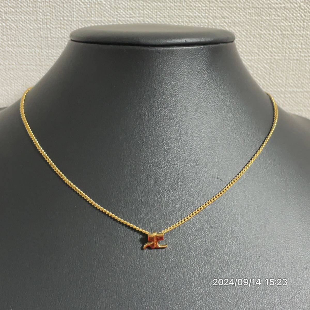 Courregesクレージュブランドロゴ ゴールドカラー喜平チェーンネックレス 首飾りアクセサリー拍卖