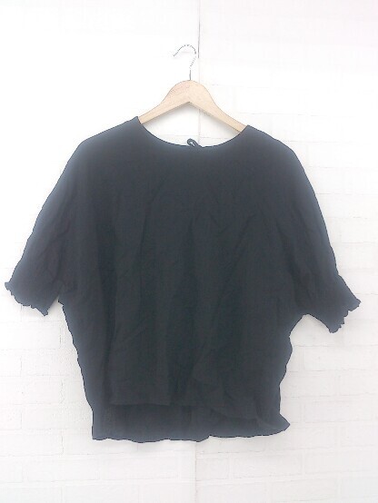 ◇ SM2 サマンサ モスモス ナチュラル ドルマン 半袖 ブラウス カットソー サイズF ブラック レディース P拍卖