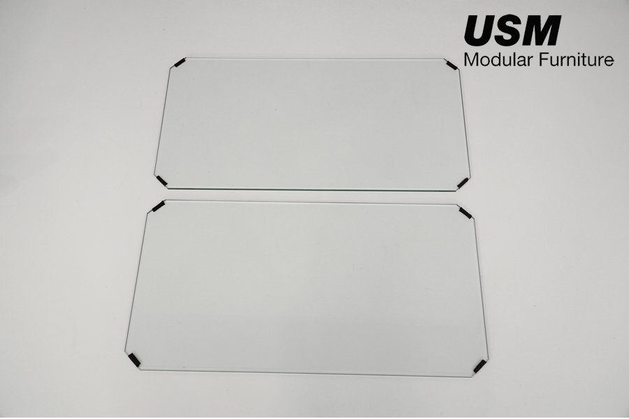 etc210 USM Haller system (ハラー) ガラスパネル 2枚セット 48cm×25cm モジュール 純正パーツ拍卖