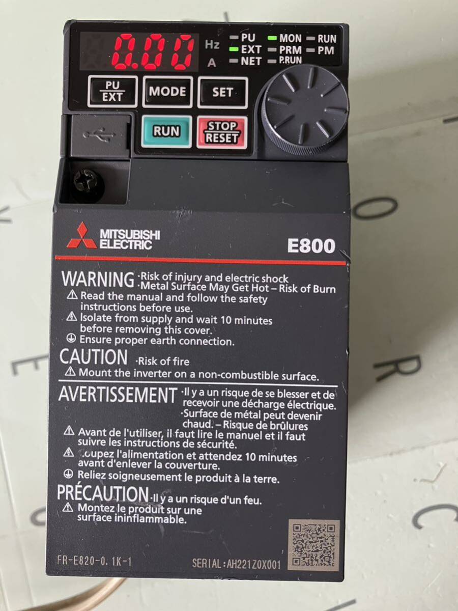通電確認済 三菱 インバーター FR-E820-0.1K-1拍卖