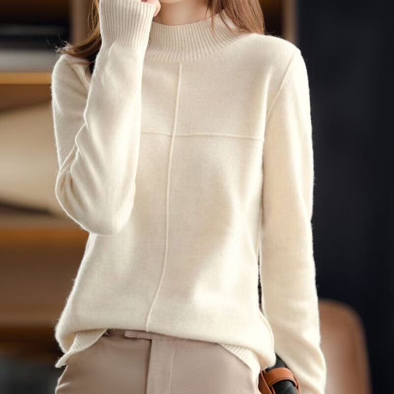 LRM3677★新品秋冬 新品 ミンクカシミヤ混 ニットセーター 柔らかい 暖かい ストレッチ レディース トップス 長袖 シンプル拍卖