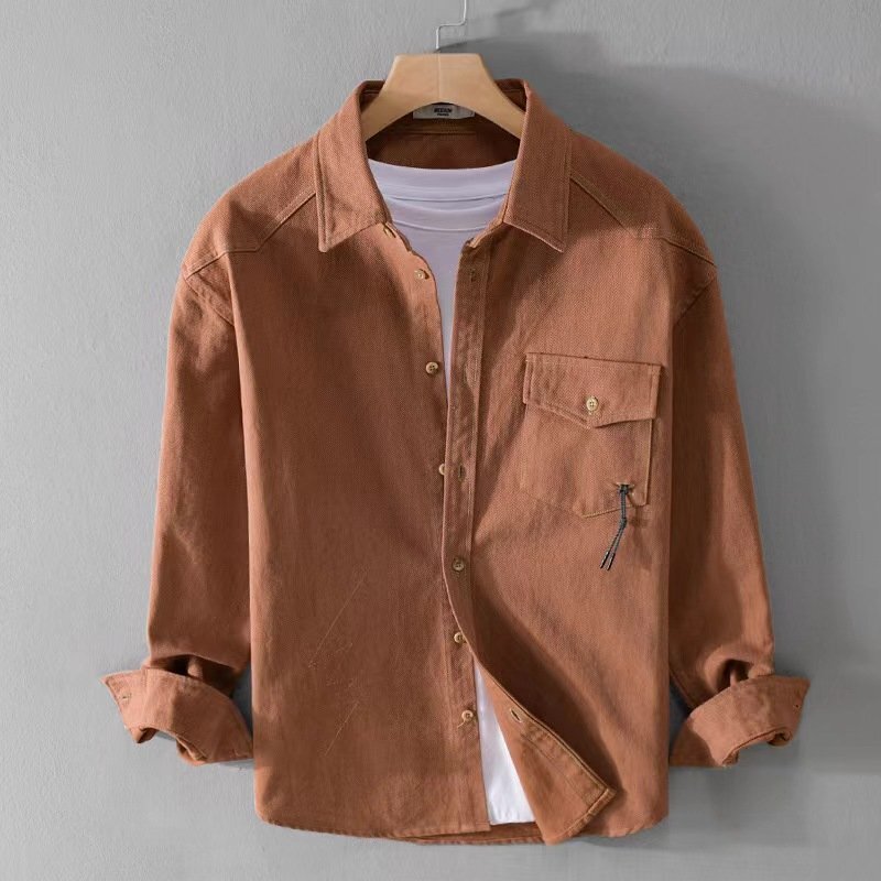 LRM3970★新品メンズ 長袖シャツ ワークシャツ カーゴシャツ カジュアルシャツ 春秋服 アメカジ シャツ拍卖