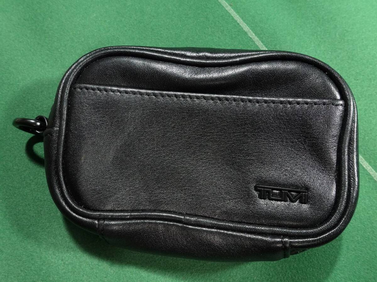□TUMIトゥミ ソフトレザー素材 マルチポーチ ベルトポーチ ブラック 美品!!!□拍卖