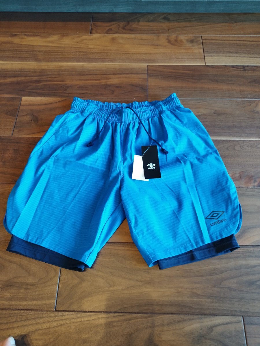 【新品特価!定価5940円が66%OFF!】アンブロ(UMBRO) サッカーウェア ハーフパンツ 冷パンツ インナー付 UUUTJD90/ブルー/サイズO拍卖