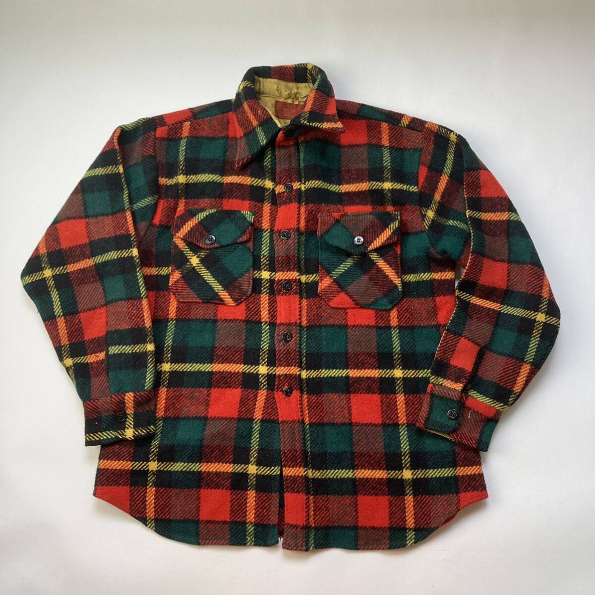 sears cpoジャケット チェック 長袖 ネルシャツ M L 赤 シアーズ ヘビーネルシャツ ビンテージ ウール拍卖