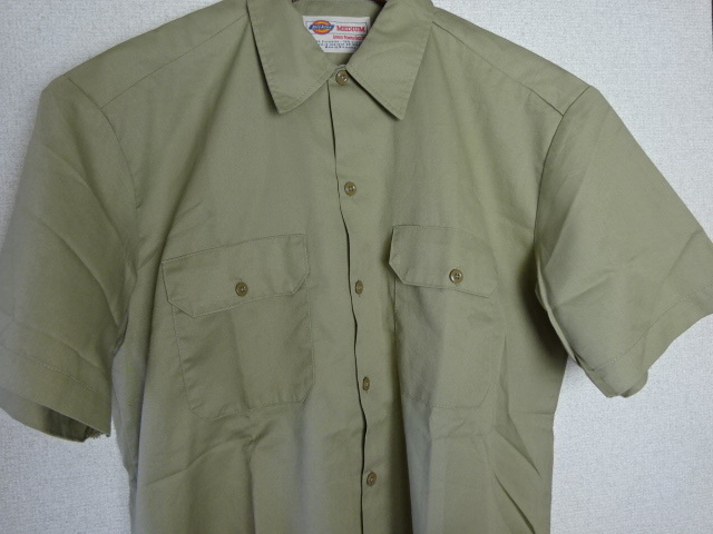 USED美品☆ Dickies◆ポリエステル&COTTON S/Sワークシャツ♪サイズM拍卖