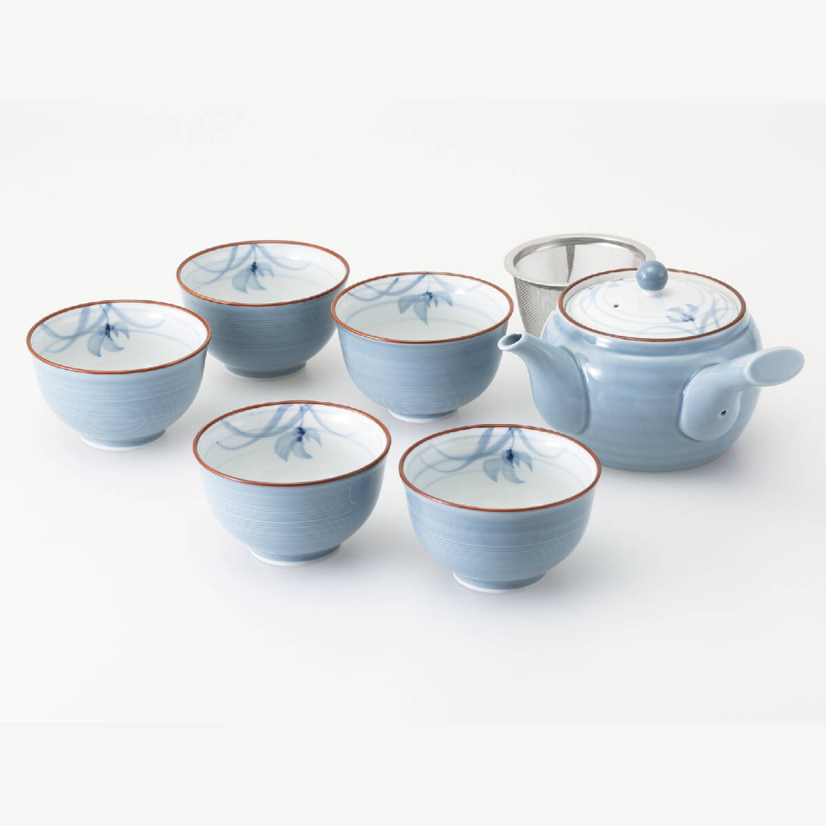 波佐見焼! ☆クレイ蘭・急須茶器揃 31051☆ 新品 湯呑 汲出 煎茶 ほうじ茶 茶器 碗皿 ポット ギフト 拍卖