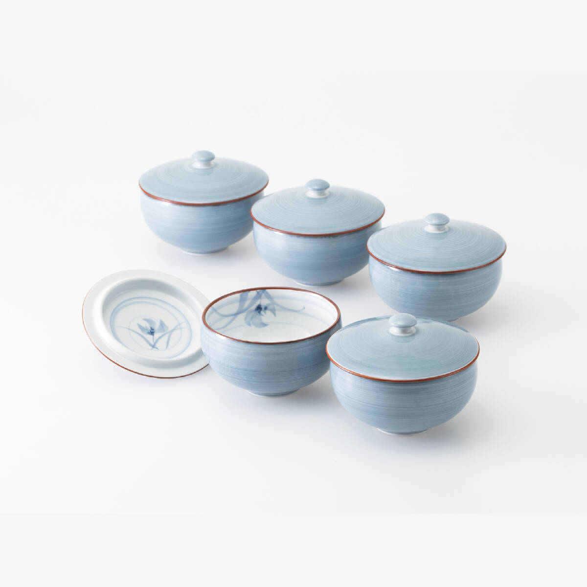 波佐見焼! ☆クレイ蘭・蓋付汲出し揃 31052☆ 新品 湯呑 汲出 煎茶 ほうじ茶 茶器 碗皿 ポット ギフト 拍卖