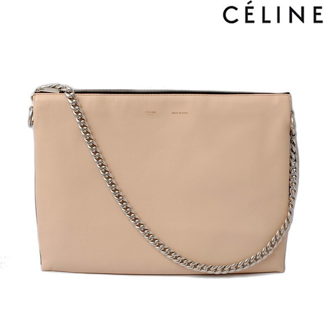 セリーヌ ショルダーバッグ/クラッチバッグ CELINE 172843QRB ラムスキン FRESH ナチュラル/ブラック/ベージュ 2way拍卖