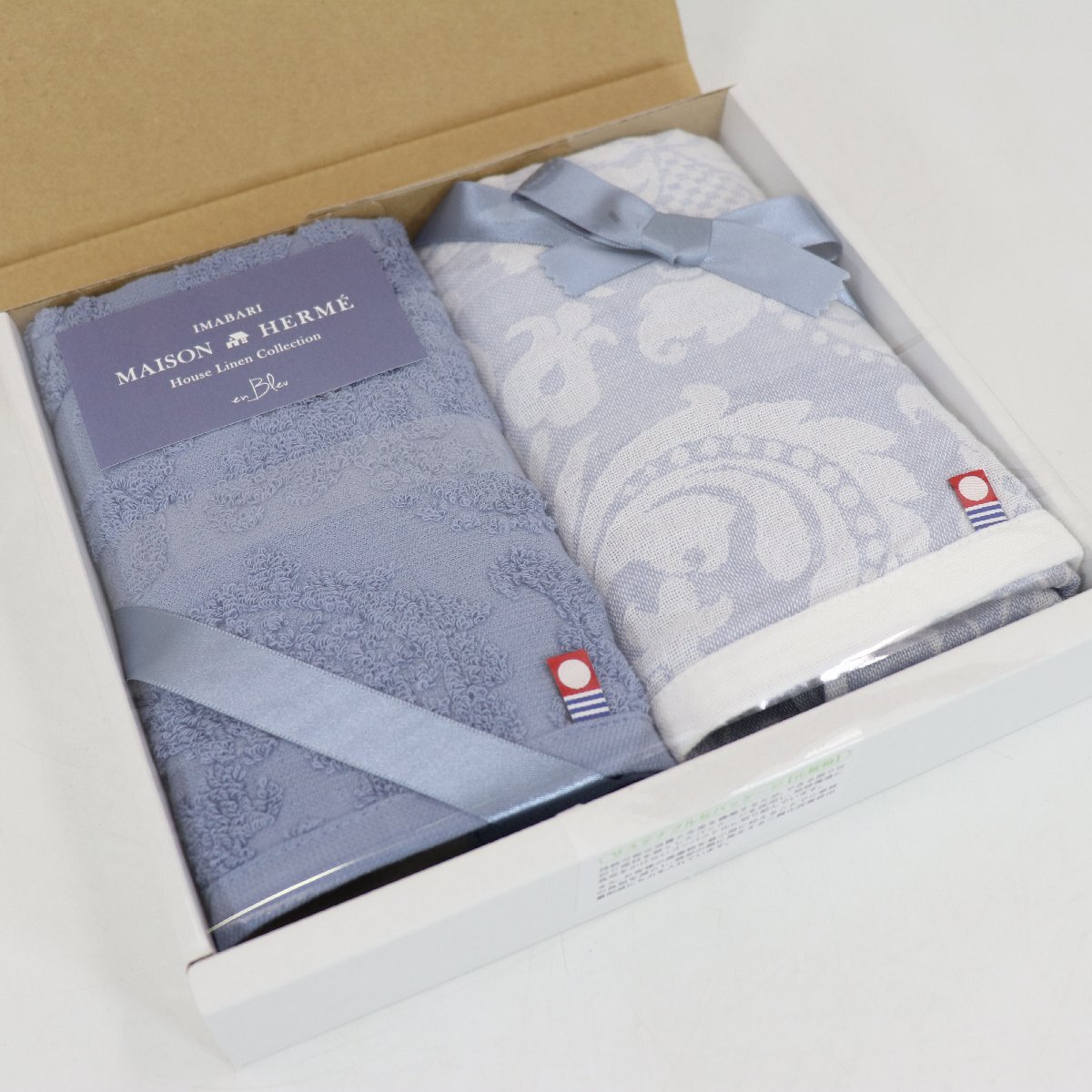 8773-60 今治タオル IMABARI メゾンエルメ 2枚 セット A16-8626 青 ブルー 未使用保管品拍卖