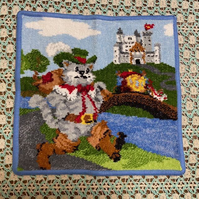 ♪新品 フェイラー FEILER タオルハンカチ 長靴を履いた猫 シュニール織拍卖