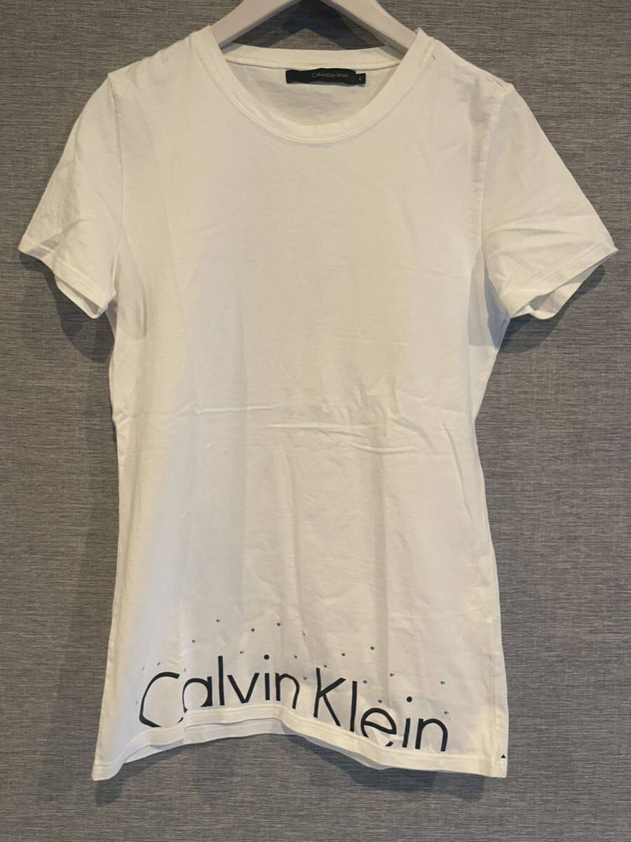 カルバンクラインCalvin Klein Jeans半袖Tシャツトップスロゴ白拍卖
