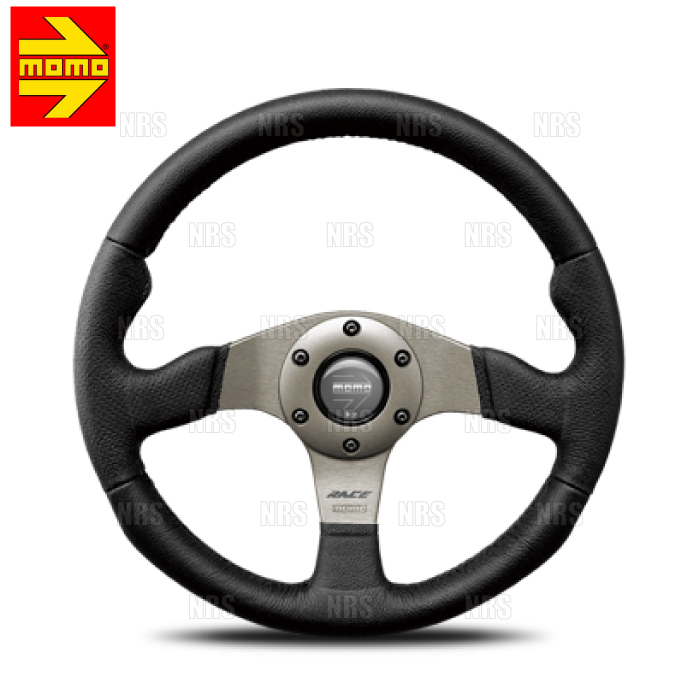 MOMO モモ RACE レース 320mm ブラックレザー ダークグレイスポーク (R-12拍卖