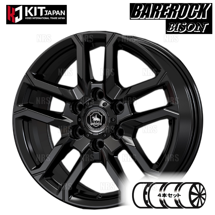 KOSEI ケイアイティ BAREROCK BISON (グロッシーブラック GBK/4本セット) 6.0J x 15インチ INSET+35 PCD139.7 6穴 (BBS500B拍卖