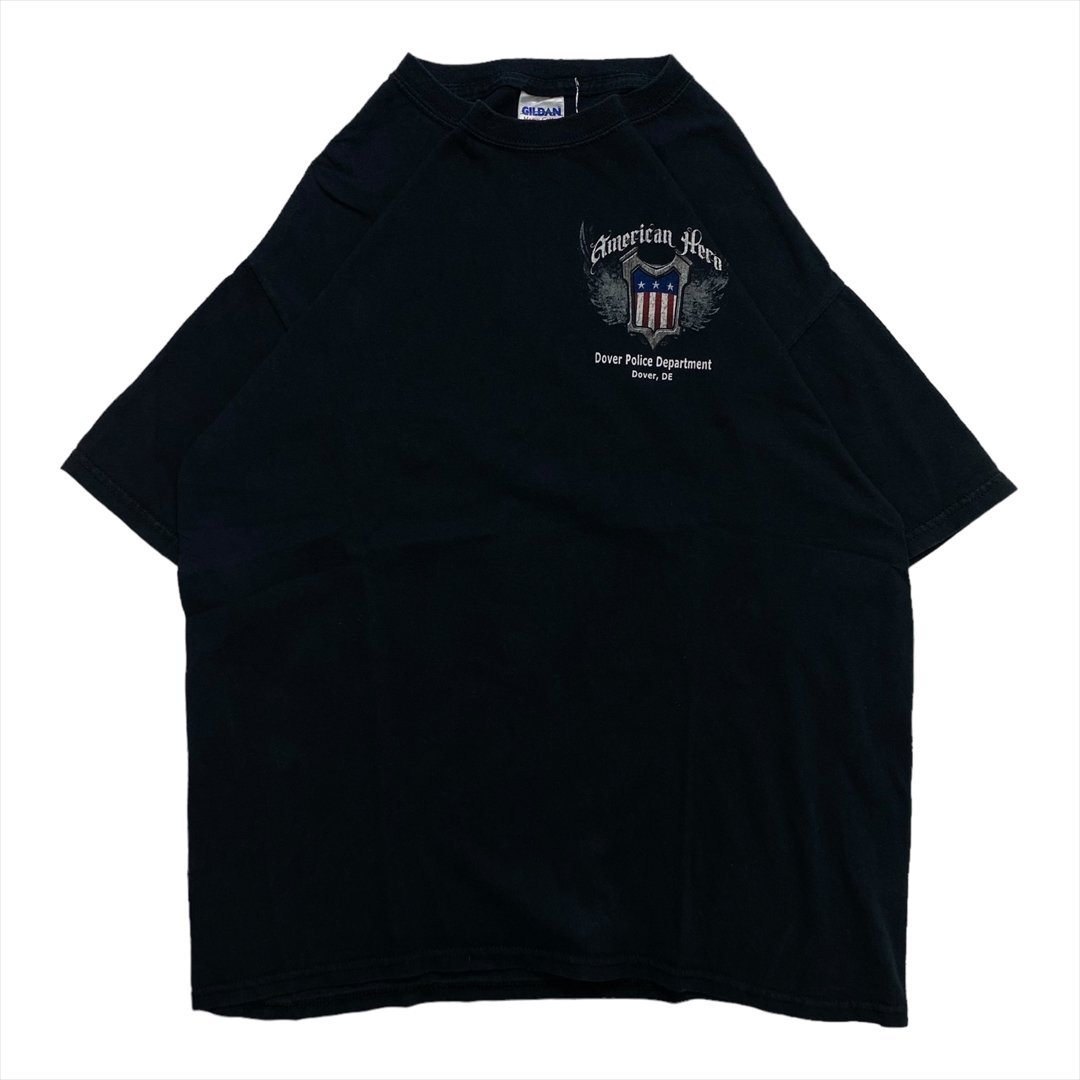 Tシャツ 半袖 ネイビー 古着 メンズ L 警察 ポリス アメリカ クリーニング済み拍卖