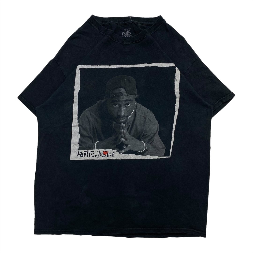 2PAC Tシャツ 半袖 ブラック 古着 メンズ L Poetic Justice 映画 ストリート オーバーサイズ クリーニング済み拍卖