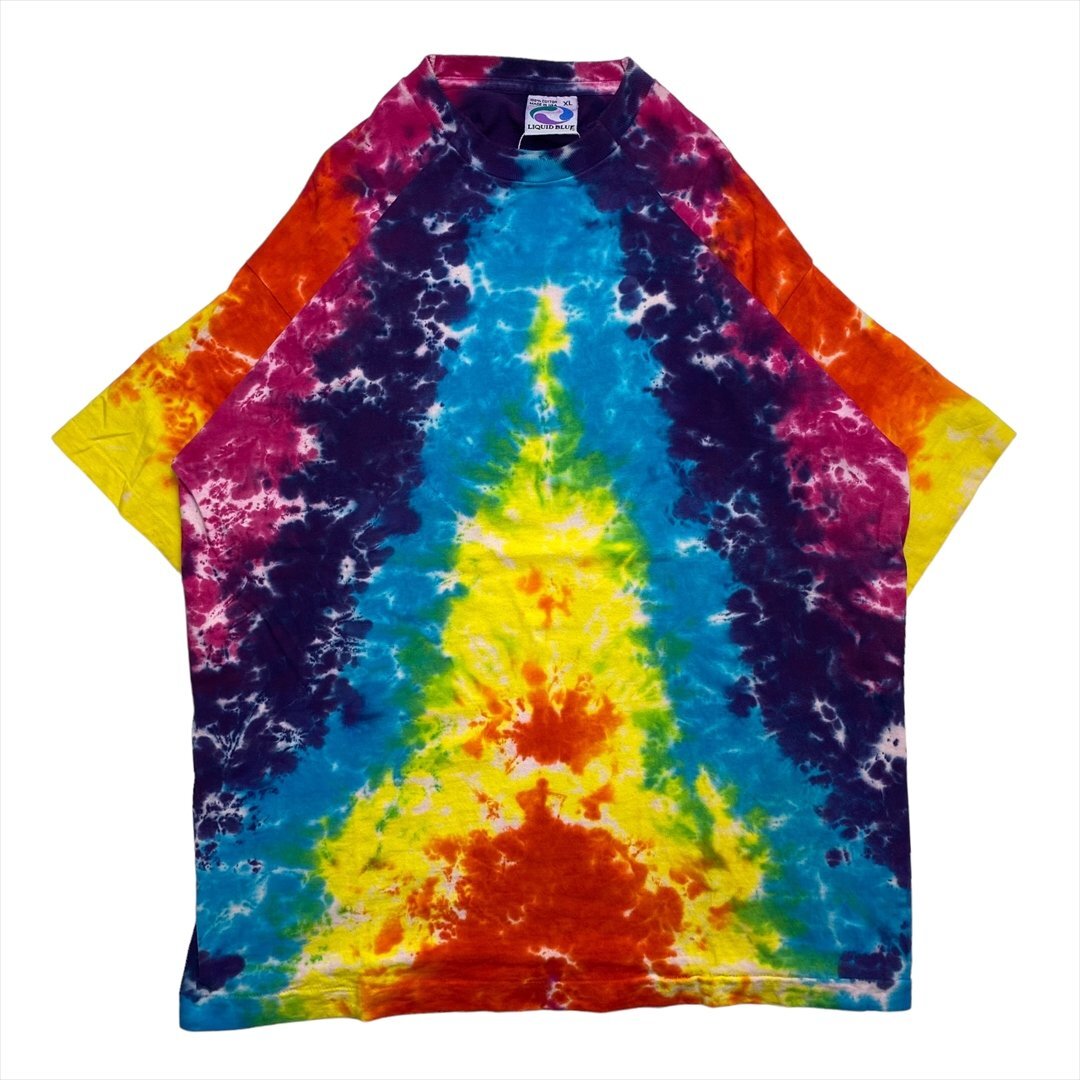 Tシャツ 半袖 柄物 古着 メンズ XL タイダイ柄 カラフル ヒッピー クリーニング済み拍卖