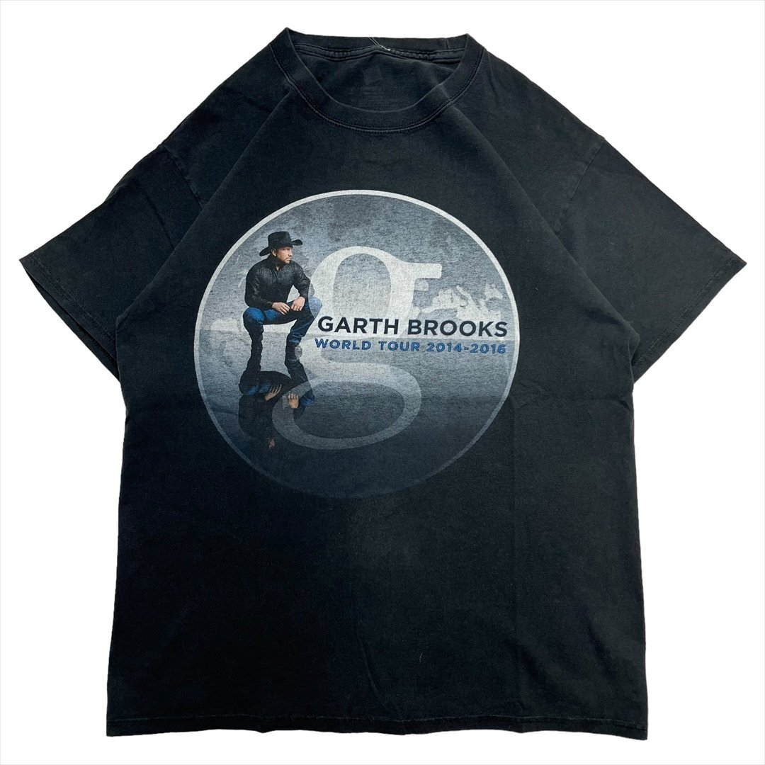 Garth Brooks ガース・ブルックス Tシャツ 半袖 ブラック 古着 メンズ FREE カントリーシンガー ツアーTシャツ クリーニング済み拍卖