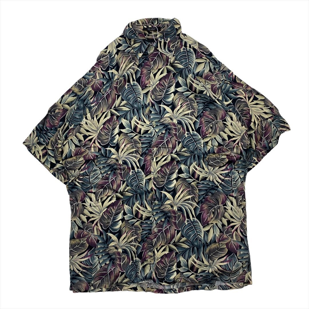 アロハシャツ シャツ 半袖 柄物 古着 メンズ L ハワイアン 海 夏 クリーニング済み拍卖