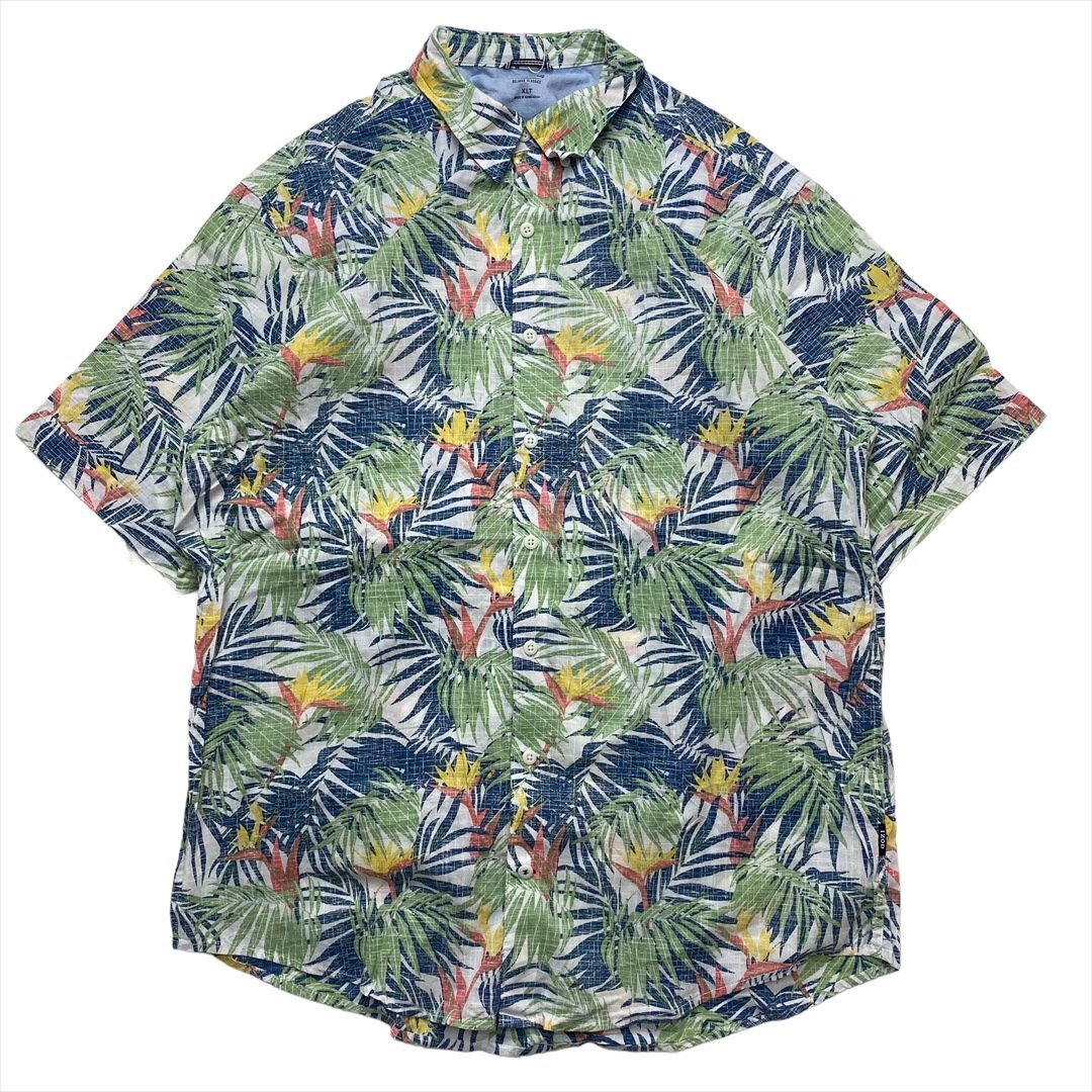 アイゾッド アロハシャツ シャツ 半袖 柄物 IZOD 古着 メンズ XL アロハシャツ ハワイアン 海 夏 クリーニング済み拍卖